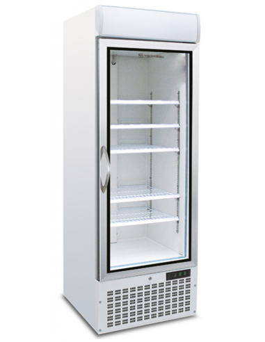 Espositore refrigerato - Temp. +2/+8°C - Capacità lt 578 - 4 ripiani - Ventilato - Cm 68 x 74.3 x 200h