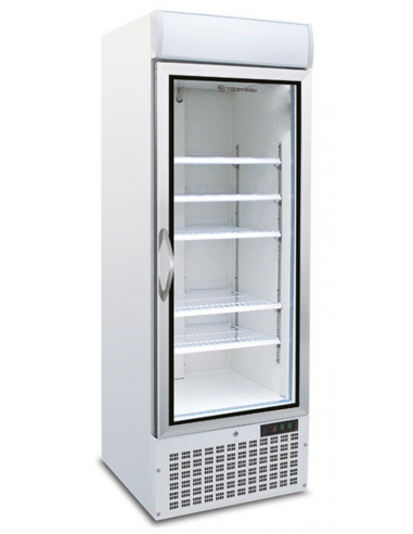 Pantalla refrigerada - Temperatura -18/-22°C - Capacidad lt 578 - 6 estantes - Estatica - Cm 68 x 74.3 x 200h