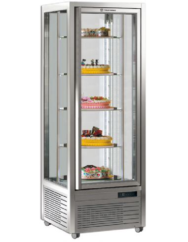 Pastry and ice cream shop - Temperature +/+10°C - Capacity lt 450 - 5 round shelves - cm 70 x 68 x 187.5h