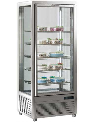 Vetrina pasticceria e gelateria - Per cioccolato - Temp. +14/+16°C - Lt 550 - 5 ripiani - cm 80 x 68 x 187.5h