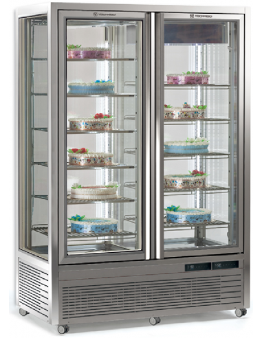 Pastry and ice cream shop - Temperature -15/-21°C - Capacity Lt. 800 - 5+5 shelves - cm 135.5 x 68 x 187.5h