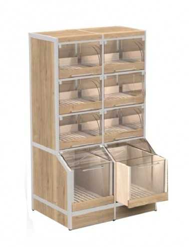 Self-service display with 6 drawers and 2 deep drawers - cm 98 x 70 x 172 h