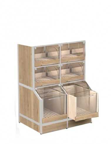 Self-service display with 4 drawers and 2 deep drawers - cm 98 x 70 x 142 h