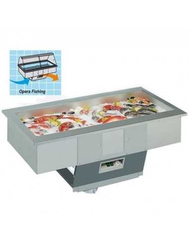 Vasca da incasso refrigerata - Per pesce - cm 142.2 x 75 x 104.3h