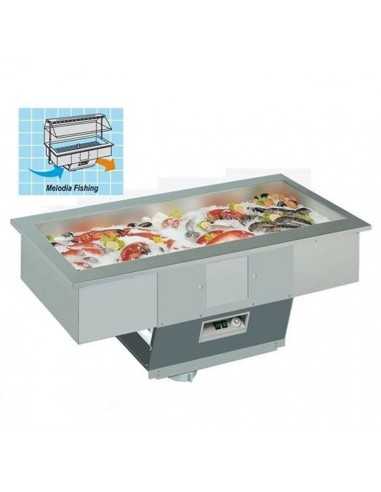 Vasca da incasso refrigerata - Per pesce - cm 142.2 x 74.9 x 117.3h