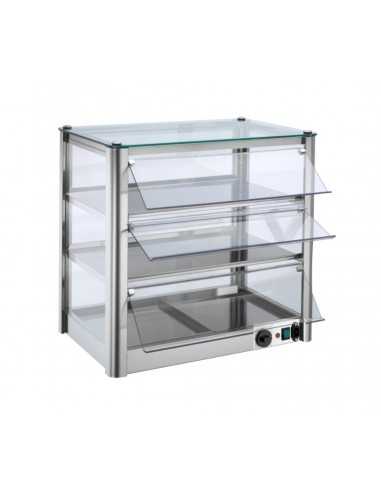 Hot showcase 3 shelf and glass doors - cm 57 x 37 x 54 h