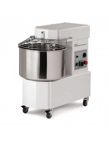 Impastatrice a spirale - Capacità kg 38/lt 40 - Timer e ruote - cm 81.8 x 48 x 77 h