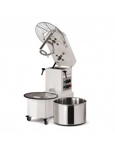 Impastatrice a spirale - Capacità lt 33 / kg 25 - Timer e ruote - cm 78 x 43 x 77 h