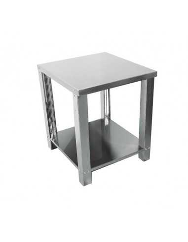 Soporte de acero inoxidable - Plan de soporte - Dimensiones con pies cm 62X66 h - Peso neto 14 kg- Peso bruto 15 kg