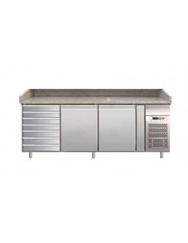 Banco pizza 2 porte e cassettiera - cm 202.5 x 80 x 100 h