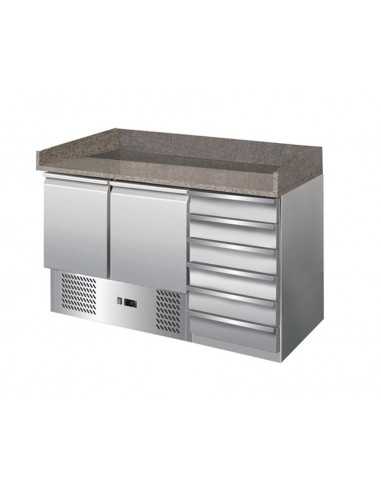 Banco pizza 2 porte e cassettiera - cm 142 x 70 x 102 h