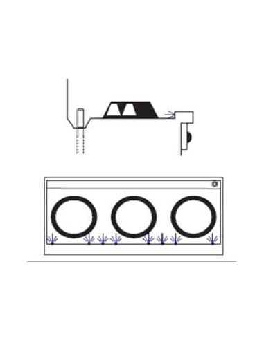 -Rear channel with drain, with floor washing system (with water jets)