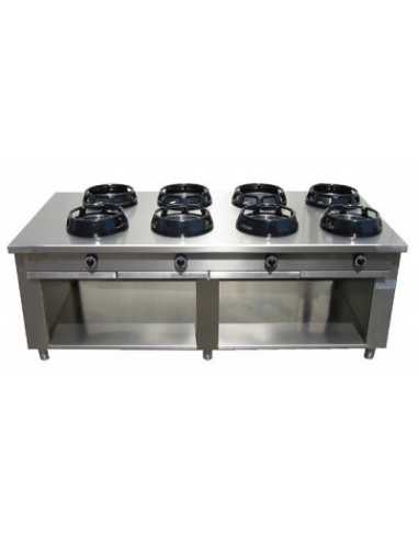 Chinese gas cooker - Passante - N.8 fires - cm 200x110x85 h