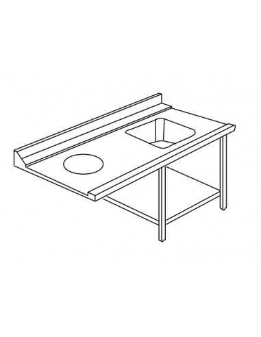 Entrance table cm 121 x 78 dX hinged hole