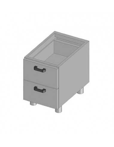 Base - N°2 drawers GN 1/1 h 15 plastic - Dimensions cm 40 x 61.5 x 60h