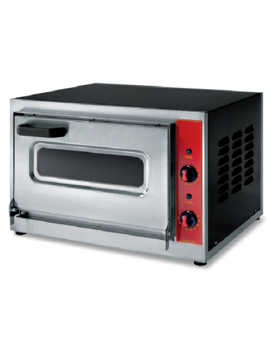 Horno de pizza eléctrico para 1 pizza - Puerta con cristal - cm 55,5 x 46 x 36 h