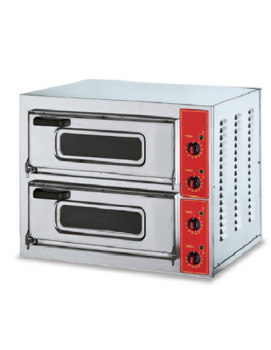 Horno de pizza eléctrico para pizza 1+1 - cm 71,5 x 57 x55 h