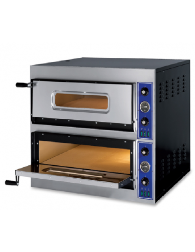 Horno de pizza eléctrico para 4+4 pizzas - cm 90 x 78,5 x 75 h