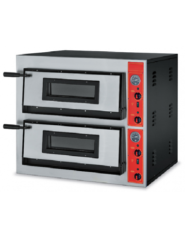 Horno de pizza eléctrico para 4+4 pizzas - cm 90 x 73,5 x 75 h