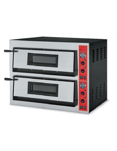 Horno de pizza eléctrico para 4+4 pizzas - cm 101 x 85 x 75 h