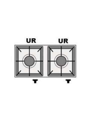 N. 2 ultra fast burners - kW 6 + kW 6