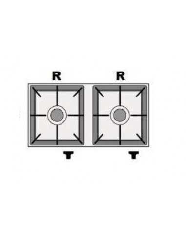 N. 2 quick burners - kW 3.5 + 3.5