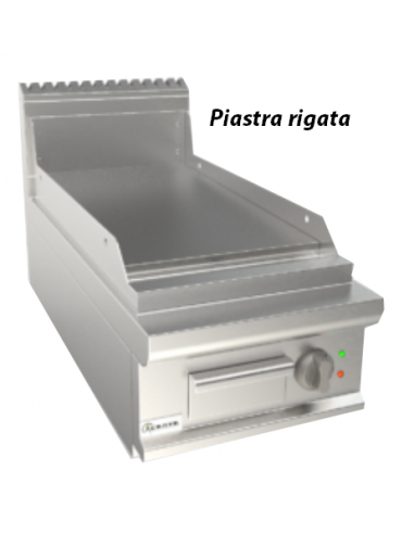 Fry top elettrico con piano rigato con piastra cm 40 x 73