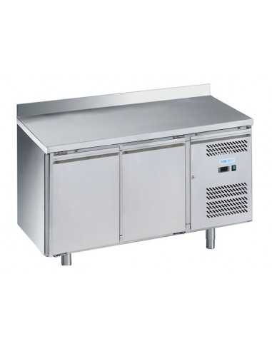 Tavolo refrigerato - N. 2 porte - Alzatina - cm 136 x 60 x 95 h