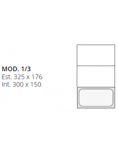 Bacinella in acciaio inox 1/3 - Cm 32.5 x 17.5 x 20 h