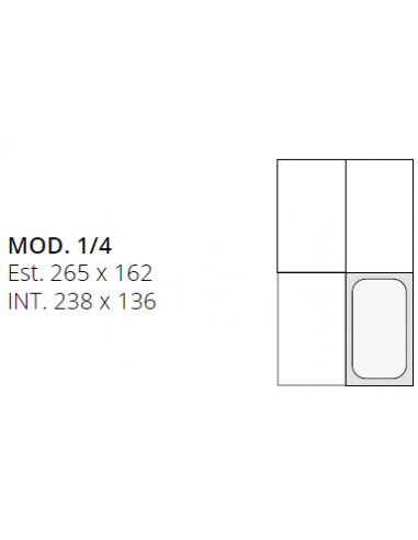 Tazón de acero inoxidable 1/4 - Cm 26.5 x 16.2 x 20 h