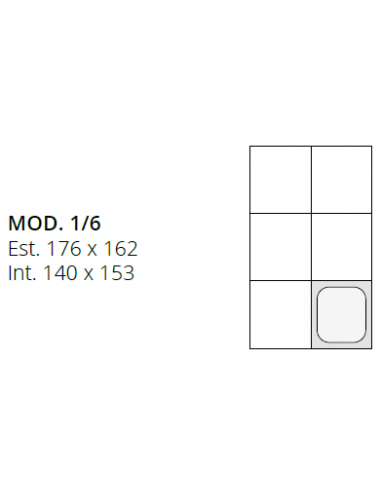 Stainless steel bowl 1/6 - Cm 17.6 x 16.2 x 20 h