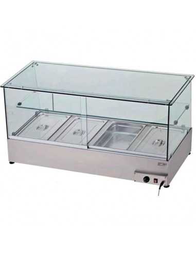 Vitrina mostrador baño maria - Tres cubas  - cm 106 x 60 x 70 h