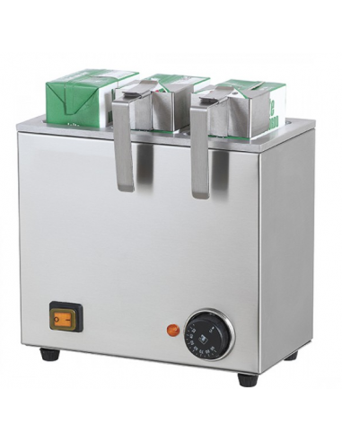 Professional milk heater 3 compartments with handles