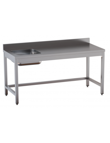 Table per day AISI 430 - Left tank - Depth 80 - Alzatina