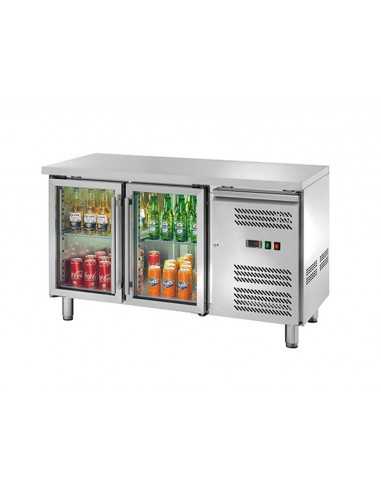 Tabla refrigerada - N. 2 puertas de vidrio - cm 136 x 70 x 86 h