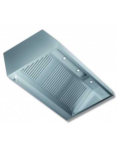 Wall hood with motor - Depth 140 - 120 to 300 cm - Steel AISI 430 - Spotlights