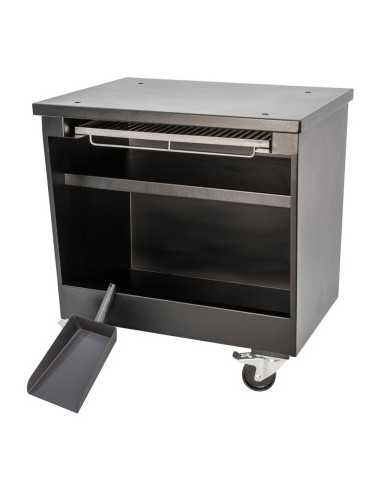 Base with wheels with charcoal drawer - cm 88.5 x 68.5 x 83 h