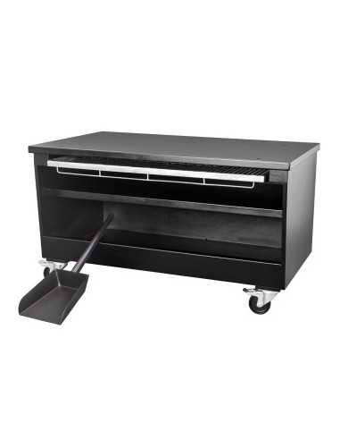 Base with wheels with charcoal drawer - cm 128 x 80 x 73 h