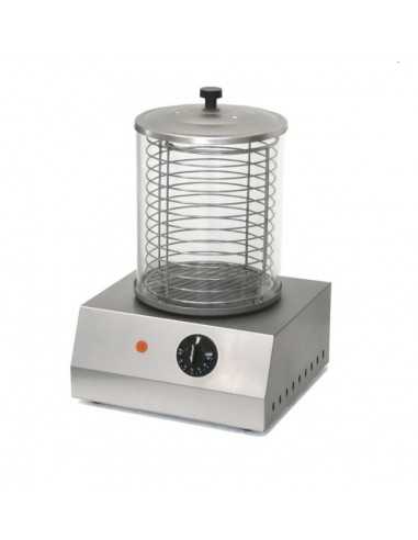 Sausage warmer and cooker - With glass bell