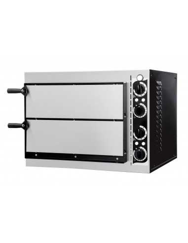 Horno eléctrico para pizzas - N. 1+1 pizzas - cm 61,5 x 50 x 43 h