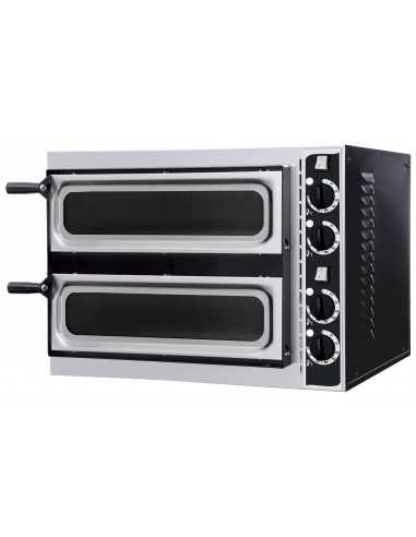 Horno eléctrico para pizza 1 +1 - 4 termostatos - cm 61,5 x 50 x 43 h