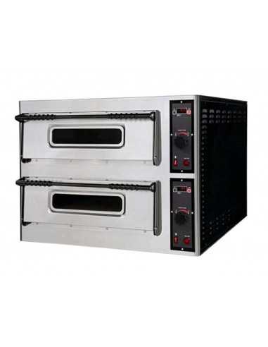 Electric pizza oven for 6+6 pizzas - Refractory top and bottom - Digital