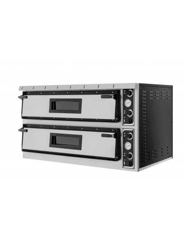 Electric oven 9+9 pizzas - All refractory chamber - cm 136 x 132 x 74.5 h - Digital