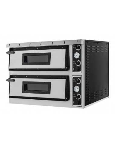 Forno elettrico 6+6 pizze - Camera tutta refrattaria - cm 100 x 132 x 74,5 h