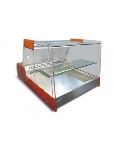 Espositore da banco - In acciaio inox - Plexiglass scorrevole - Temp. +3/+5°C - cm 72 x 90.8 x 58.2h