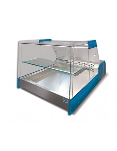 Espositore da banco vetrina refrigerata - Temp. +1/+5°C - Statica - In acciaio Inox - cm 72 x 90.8 x 58.2h