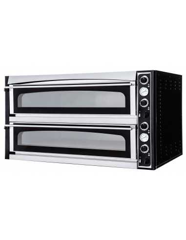 Forno elettrico 6+6 pizze - Camera tutta refrattaria - cm 100 x 130 x 74,5 h