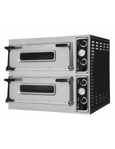 Horno eléctrico - mecánico - N°4+4 pizzas Ø 40 - cm 110 x 108 x 74,5 h