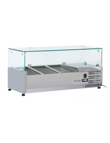 Ingredient display case 2 x GN1/3 + 1 x GN1/2 - Glass