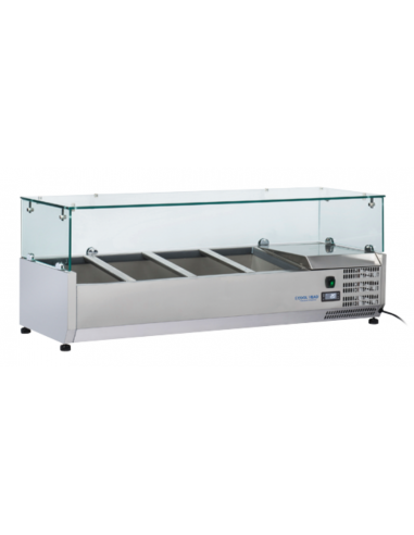 Ingredient display case for 3 x GN1/3 + 1 x GN1/2 - Glass